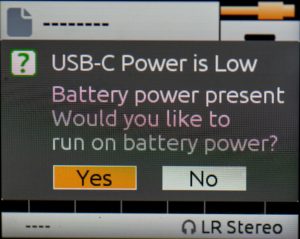 battery warning